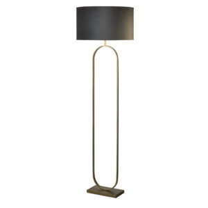 Floor Lamps - Searchlight Modish Floor Lamp Bronze Metal with Dark Grey Shade (95102DGY)