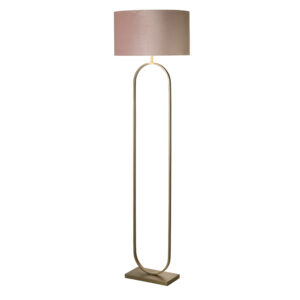 Floor Lamps - Searchlight Modish Floor Lamp Bronze Metal with Pink Shade (95102PI)
