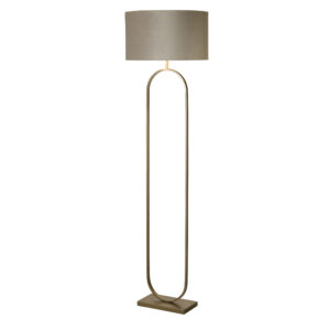 Floor Lamps - Searchlight Modish Floor Lamp Bronze Metal with Taupe Shade (95102TA)