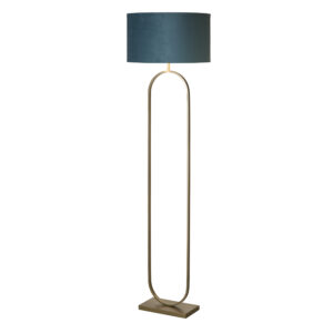 Floor Lamps - Searchlight Modish Floor Lamp Bronze Metal with Teal Shade (95102TE)
