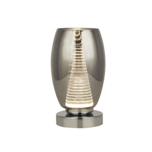 Table Lamps - Searchlight Cyclone Table Lamp Chrome Metal & Smoked Glass (97293-1SM)