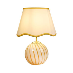 Table Lamps - Searchlight Celine 1Lt Table Lamp Yellow Striped Glass (99410YL)