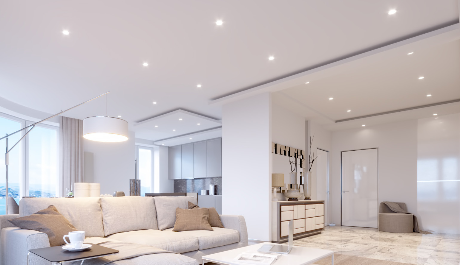 Recommended spacing for recessed ceiling downlights