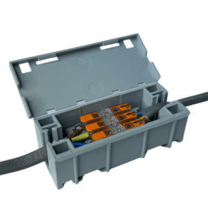 Junction Box - ConnexBox® Light for multicore cables; Wago 221-2411 Inline Connectors and Wago 221-2533 connectors 39x29x95mm (WBL-001-G)