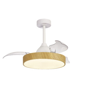 Ceiling Fans - Mantra Alaska 43cm 45W LED Dimmable Ceiling Light With Built-In 25W DC Fan 2700-5000K Wood (M8756)