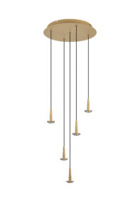 Ceiling Pendants - Mantra Andromeda 35cm Round Pendant (FRAME ONLY) 5 x 5W LED 3000K 2500lm Light Gold (M8932)
