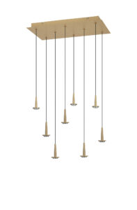 Ceiling Pendants - Mantra Andromeda 50 x 30cm Rectangle Pendant (FRAME ONLY) 8 x 5W LED 3000K 4000lm Light Gold (M8934)