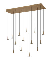 Ceiling Pendants - Mantra Andromeda 90 x 30cm Rectangle Pendant (FRAME ONLY) 14 x 5W LED 3000K 7050lm Light Gold (M8936)