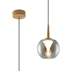 Ceiling Pendants - Mantra Andromeda Single Pendant 5W LED 3000K 500lm Light Gold/Chrome/Frosted (M9076)