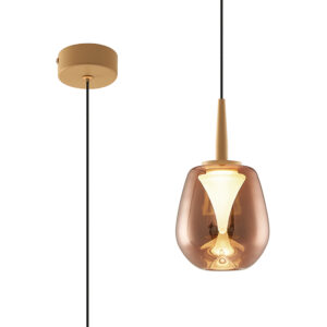 Ceiling Pendants - Mantra Andromeda Single Pendant 5W LED 3000K 500lm Light Gold/Copper/Frosted (MK0002)