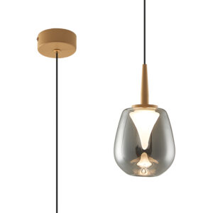 Ceiling Pendants - Mantra Andromeda Single Pendant 5W LED 3000K 500lm Light Gold/Chrome/Frosted (MK0003)