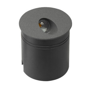 Integrated Downlights - Mantra Aspen Wall Lamp Round Angle 3W LED 3000K 210lm IP65 Anthracite Cut Out: 72mm (M7021)