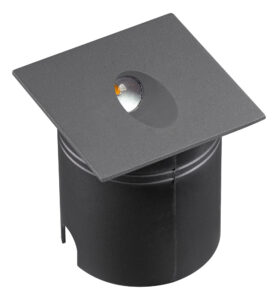 Integrated Downlights - Mantra Aspen Wall Lamp Square Angled 3W LED 3000K 210lm IP65 Anthracite Cut Out: 72mm (M7024)