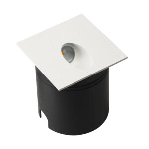 Integrated Downlights - Mantra Aspen Wall Lamp Square Angled 3W LED 3000K 210lm IP65 Sand White Cut Out: 72mm (M7026)