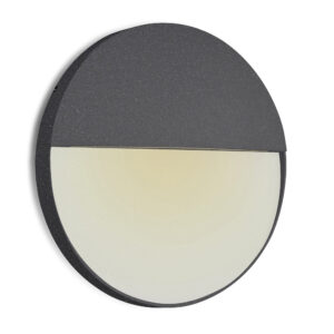 Wall Lighting - Mantra Baker Wall Lamp Large Round 6W LED 3000K 275lm IP54 Anthracite (M7017)
