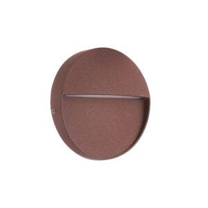 Wall Lighting - Mantra Baker Wall Lamp Small Round 3W LED 3000K 210lm IP54 Rust Brown (M7641)