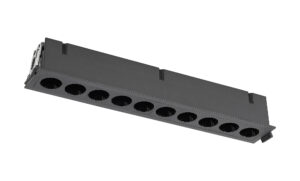 Architectural - Mantra Blau Linear Spotlight 10 Light 24W LED 3000K 1680lm Cut Out: L:280mm x W:40mm Black (M9135)