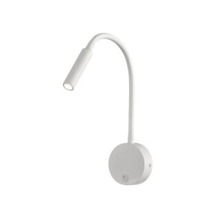 Wall Lighting - Mantra Boavista Switched Wall Lamp / Reader 1L 3W LED Round Head Spot 3000K 135lm Round Base Matt White (M6046)