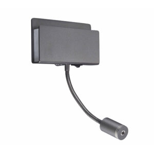 Wall Lighting - Mantra Cabarete Wall Light Rectangular 2 x 3W LED 3000K 470lm Switched Matte Black (M5714)