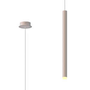 Ceiling Pendants - Mantra Cala 52cm Tube 1 Light 2.55m Pendant 6W LED 3000K 420lm Sand White (M8078)
