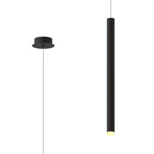 Ceiling Pendants - Mantra Cala 52cm Tube 1 Light 2.55m Pendant 6W LED 3000K 420lm Sand Black (M8079)