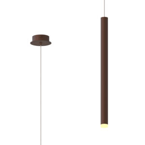 Ceiling Pendants - Mantra Cala 52cm Tube 1 Light 2.55m Pendant 6W LED 3000K 420lm Rust Brown (M8081)