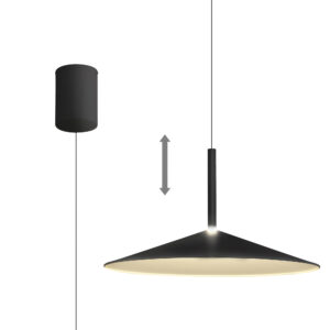 Ceiling Pendants - Mantra Calice 48cm Rise And Fall Pendant 16W LED 3000K 1200lm Black/White (M7891)