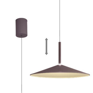 Ceiling Pendants - Mantra Calice 48cm Rise And Fall Pendant 16W LED 3000K 1200lm Coffee/White (M7892)