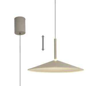 Ceiling Pendants - Mantra Calice 48cm Rise And Fall Pendant 16W LED 3000K 1200lm Grey/White (M7893)