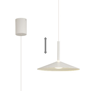 Ceiling Pendants - Mantra Calice 32cm Rise And Fall Pendant 9W LED 3000K 800lm White (M7894)