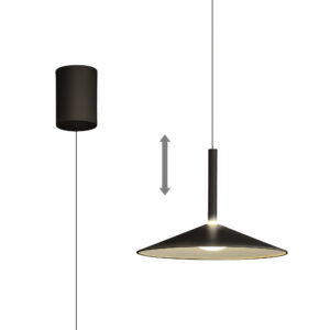 Ceiling Pendants - Mantra Calice 32cm Rise And Fall Pendant 9W LED 3000K 800lm Black/White (M7895)