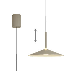 Ceiling Pendants - Mantra Calice 32cm Rise And Fall Pendant 9W LED 3000K 800lm Grey/White (M7897)