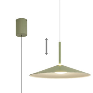 Ceiling Pendants - Mantra Calice 48cm Rise And Fall Pendant 16W LED 3000K 1200lm Green/White (M7898)