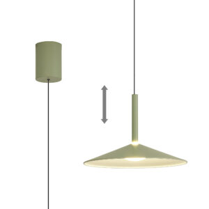 Ceiling Pendants - Mantra Calice 32cm Rise And Fall Pendant 9W LED 3000K 800lm Green/White (M7899)
