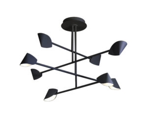 Ceiling Pendants - Mantra Capuccina 100cm 8 Light Fixed Pendant 61.5W LED 3000K 4000lm Black (M7578)