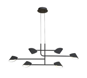 Ceiling Pendants - Mantra Capuccina 6 Light Linear Pendant 45W LED 3000K 3100lm Black (M7579)
