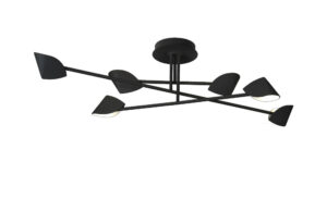 Ceiling Lighting - Mantra Capuccina 115cm Large 6 Light Semi Flush 45W LED 3000K 3100lm Black (M7580)