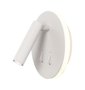 Wall Lighting - Mantra Cayman Round Wall + Reading Light 6W + 3W LED 3000K 620lm Total Individually Switched Matt White (M6080)