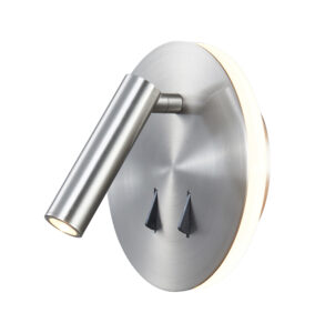 Wall Lighting - Mantra Cayman Round Wall + Reading Light 6W + 3W LED 3000K 620lm Total Individually Switched Satin Nickel (M6081)