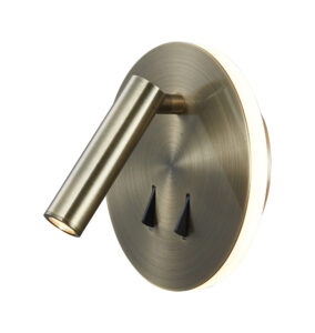 Wall Lighting - Mantra Cayman Round Wall + Reading Light 6W + 3W LED 3000K 620lm Total Individually Switched Antique Brass (M6082)