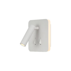 Wall Lighting - Mantra Cayman Square Wall + Reading Light 6W + 3W LED 3000K 620lm Total Individually Switched White (M7823)