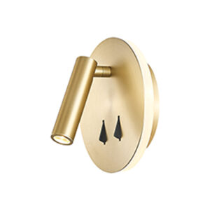 Wall Lighting - Mantra Cayman Round Wall + Reading Light 6W + 3W LED 3000K 620lm Total Individually Switched Satin Gold (M7853)
