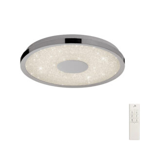 Ceiling Lighting - Mantra Centara Flush 38cm Round 18W LED 3000K-6500K Tuneable 1680lm Chrome / Acrylic (M5931)