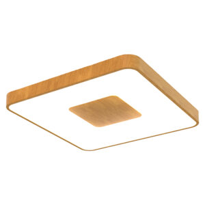 Ceiling Lighting - Mantra Coin Square Ceiling 100W LED With 2700K-5000K 4900lm Wood Effect (M7918)