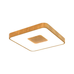 Ceiling Lighting - Mantra Coin Square Ceiling 80W LED With 2700K-5000K 3900lm Wood Effect (M7921)