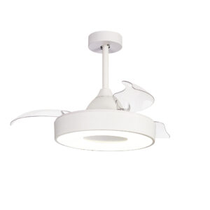 Ceiling Fans - Mantra Coin Mini 45W LED Dimmable Ceiling Light With Built-In 25W DC Reversible Fan White (M8219)
