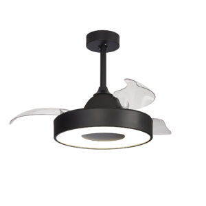 Ceiling Fans - Mantra Coin Mini 45W LED Dimmable Ceiling Light With Built-In 25W DC Reversible Fan Black (M8221)