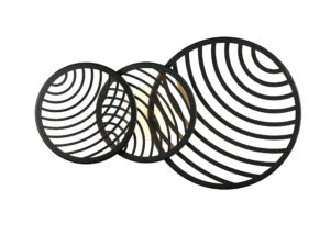 Ceiling Lighting - Mantra Collage 3 Ring Ceiling 40W LED 3000K 3000lm Black (M7232)