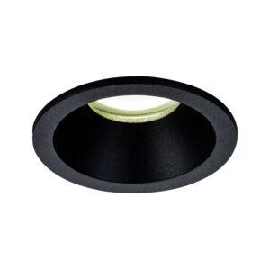 GU10 Downlights - Mantra Comfort GU10 Downlight Round 1 x GU10 (Max 12W) IP54 Matt Black Cut Out: 75mm (M6811)