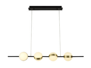 Ceiling Pendants - Mantra Cuba Linear Pendant 4 Light 32W LED 3000K 2400lm Gold/Black (M7161)